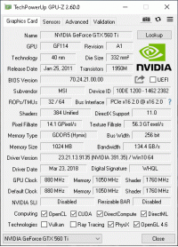 GeForce GTX 560 Ti GPUZ
